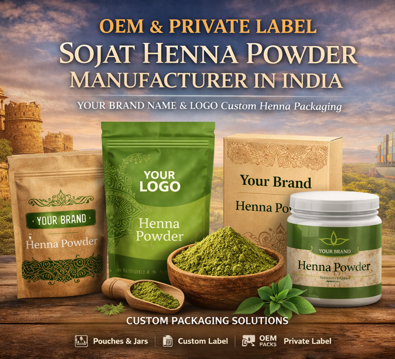 OEM & Private Label Sojat Henna Powder Manufacturer in India