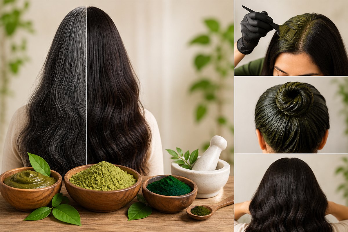 How to Cover 100% Gray Hair with Plant-Based henna powder Hair Dye.